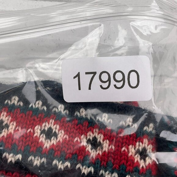LL Bean Cardigan Women Small Regular Black Red Snowflake Merino Wool Latvia - Picture 12 of 12